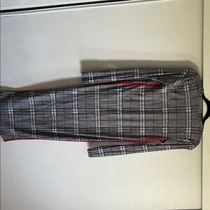 Eye Candy Gray Plaid Long Sleeve Dress